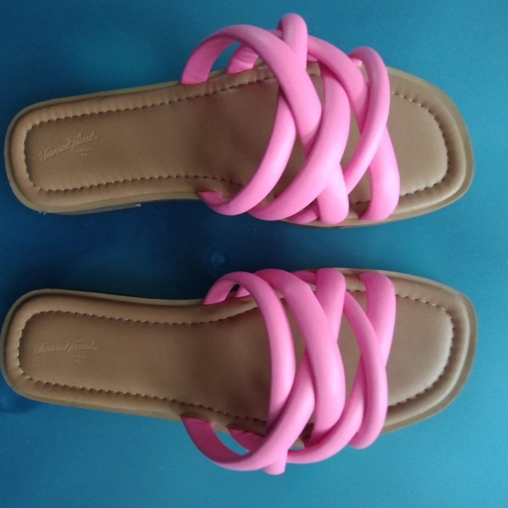 Size 11 Pink Faux Leather Sandals